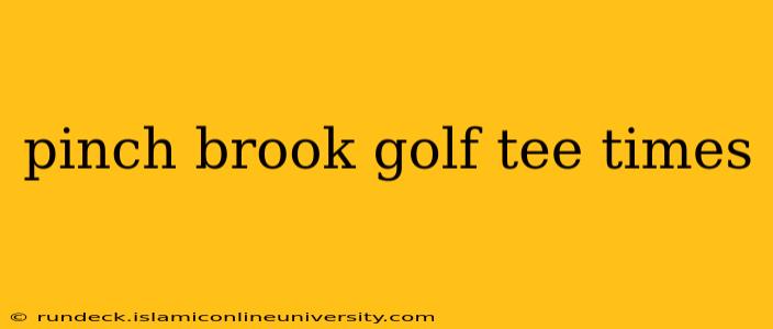 pinch brook golf tee times