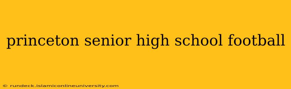 princeton senior high school football