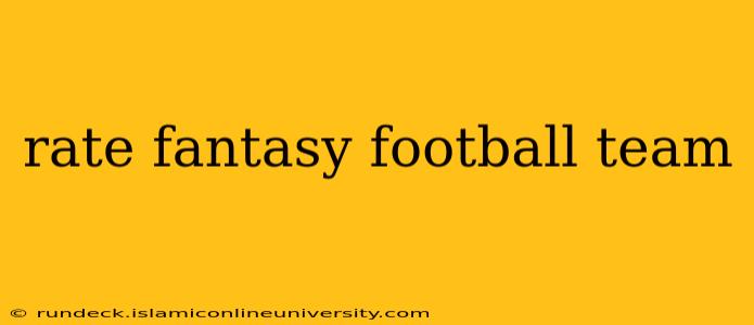 rate fantasy football team