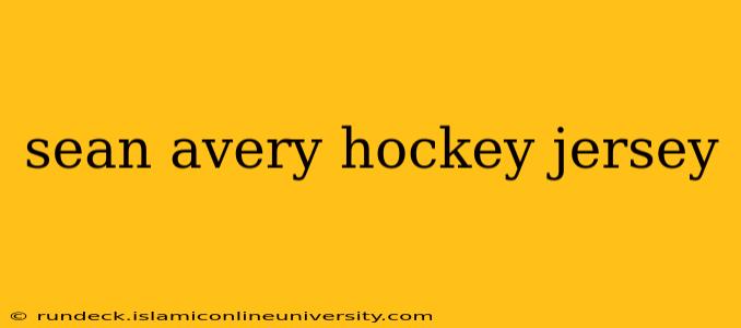 sean avery hockey jersey