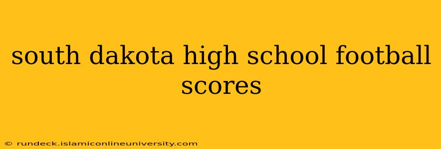 south dakota high school football scores