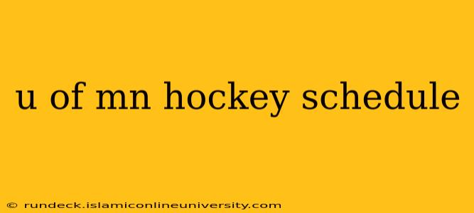u of mn hockey schedule
