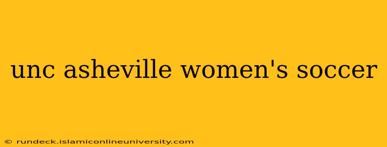 unc asheville women's soccer