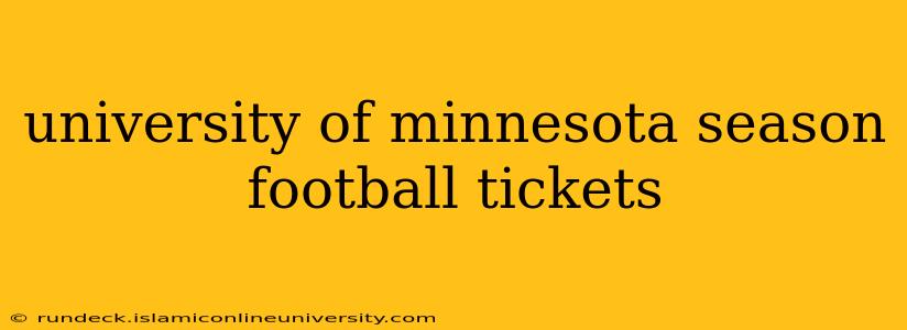 university of minnesota season football tickets