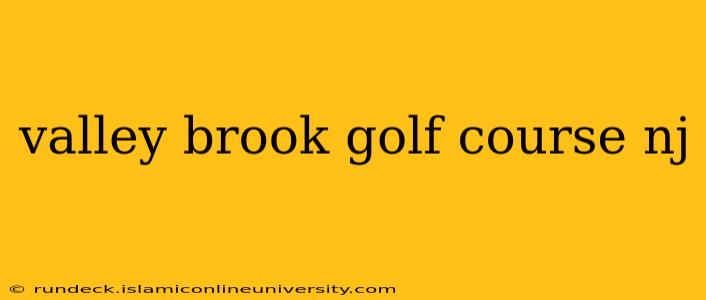 valley brook golf course nj