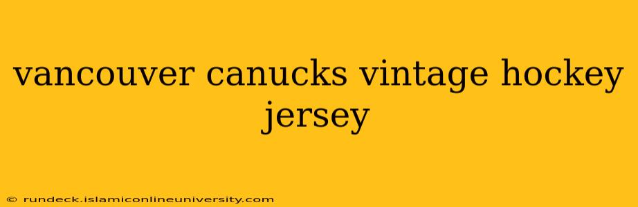vancouver canucks vintage hockey jersey