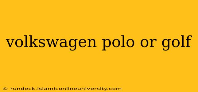 volkswagen polo or golf