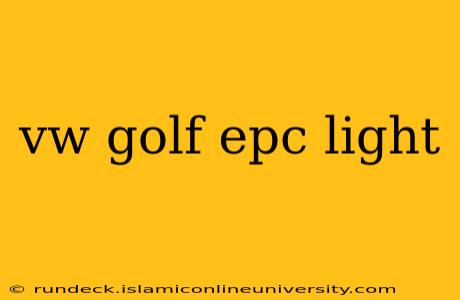 vw golf epc light