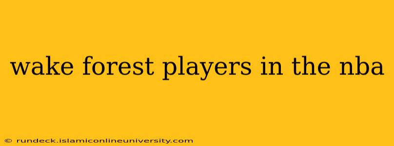 wake forest players in the nba