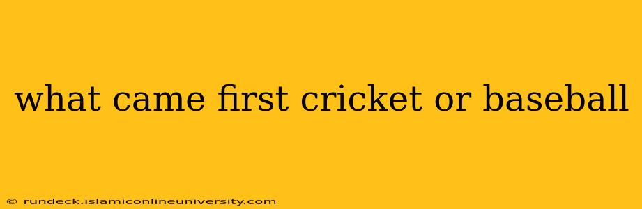 what came first cricket or baseball