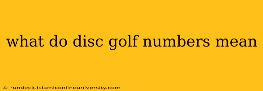 what do disc golf numbers mean