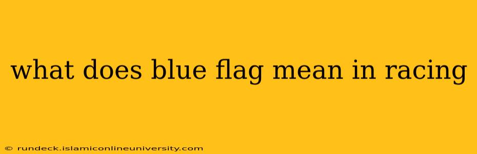 what does blue flag mean in racing
