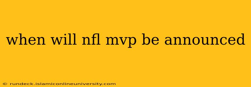 when will nfl mvp be announced
