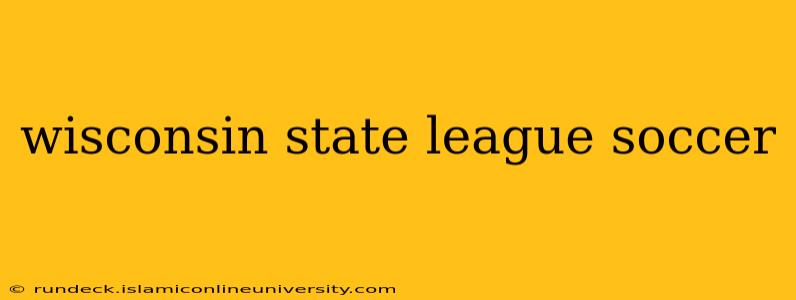 wisconsin state league soccer